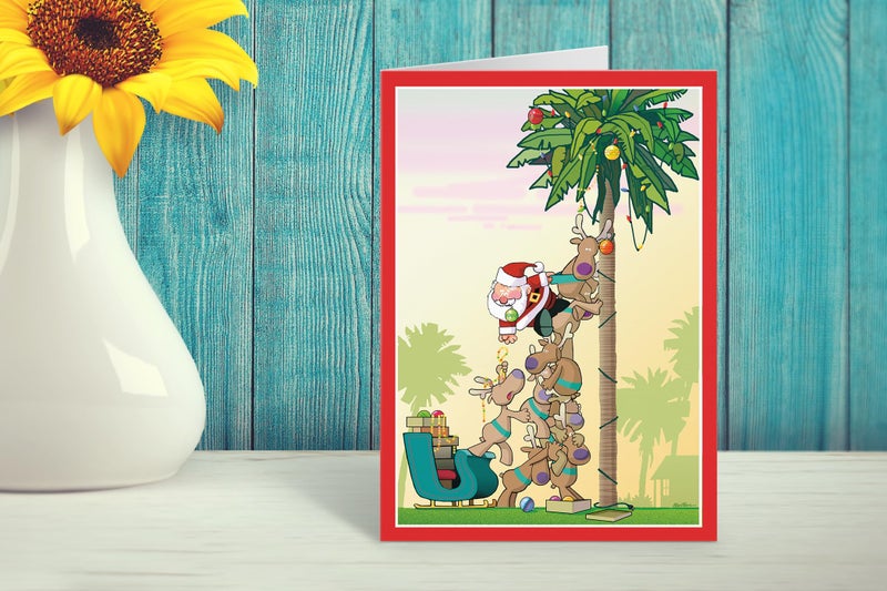 Stonehouse Collection - Christmas Palm Holiday Card - Tropical Christmas cards come with18 cards & 19 envelopes - USA Made - Image 3